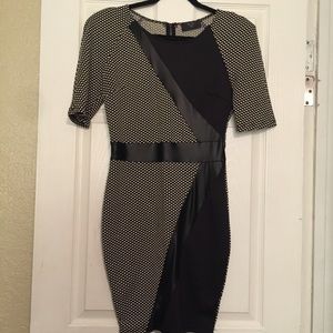 Black and white bodycon dress